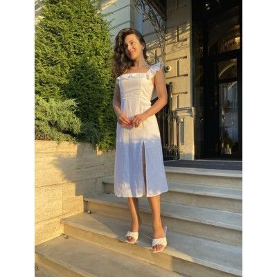 Льняной сарафан с разрезом 110332 Льняной сарафан с разрезом 110332