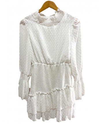 Белое платье с оборками 19601