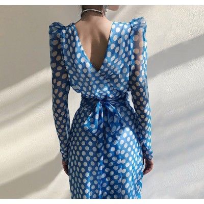 Сукня в горох з розрізом 110488 Сукня в горох з розрізом 110488