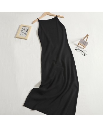 Черное трикотажное платье 110749