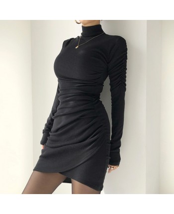 Асиметричное платье мини черное 110996