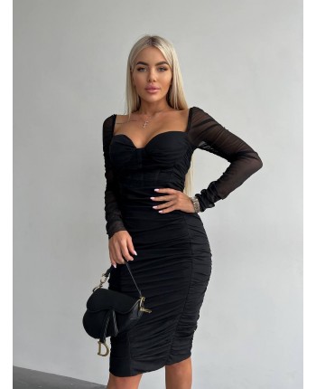 Черное платье-бюстье 110986