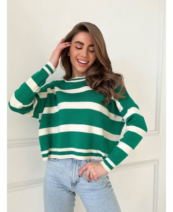 Вкорочений светр зелений 111012