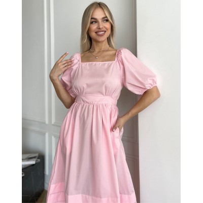 Розовое платье из хлопка 111675 Розовое платье из хлопка 111675