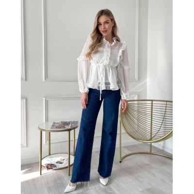 Біла блузка з воланами 111648 Біла блузка з воланами 111648