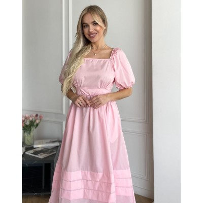 Розовое платье из хлопка 111675 Розовое платье из хлопка 111675