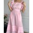 Розовое платье из хлопка 111675 Розовое платье из хлопка 111675