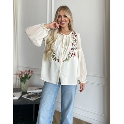 Шифонова блузка з вишивкою 111677 Шифонова блузка з вишивкою 111677