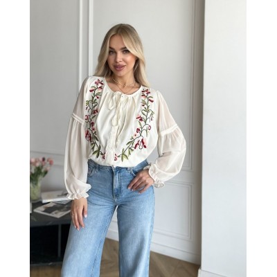 Шифонова блузка з вишивкою 111677 Шифонова блузка з вишивкою 111677