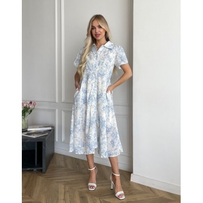 Голубое платье с узором 111678 Голубое платье с узором 111678