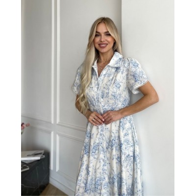 Голубое платье с узором 111678 Голубое платье с узором 111678