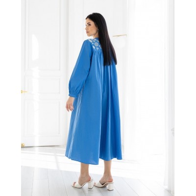 Голубое платье с вышивкой 111661 Голубое платье с вышивкой 111661