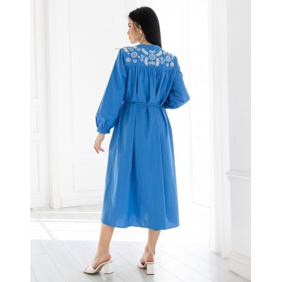 Голубое платье с вышивкой 111661 Голубое платье с вышивкой 111661