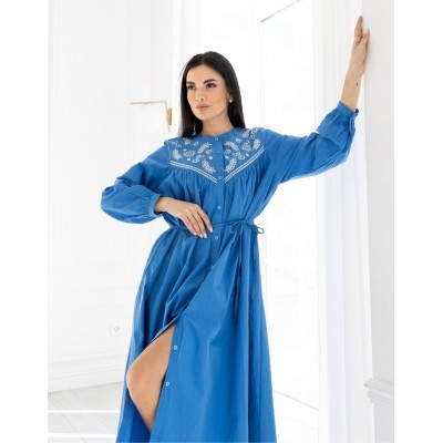Голубое платье с вышивкой 111661 Голубое платье с вышивкой 111661
