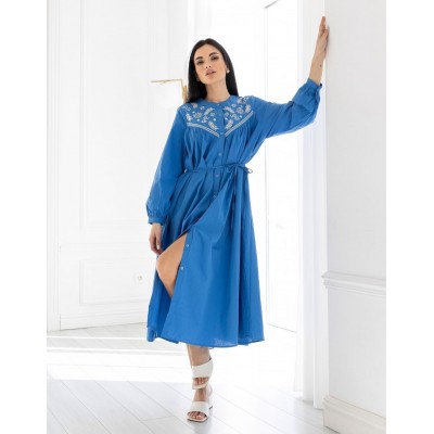 Голубое платье с вышивкой 111661 Голубое платье с вышивкой 111661
