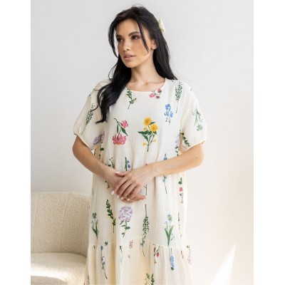 Цветочное платье свободного кроя 111670 Цветочное платье свободного кроя 111670