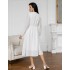 Біла сукня міді з рукавами 111681 Біла сукня міді з рукавами 111681