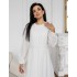 Біла сукня міді з рукавами 111681 Біла сукня міді з рукавами 111681