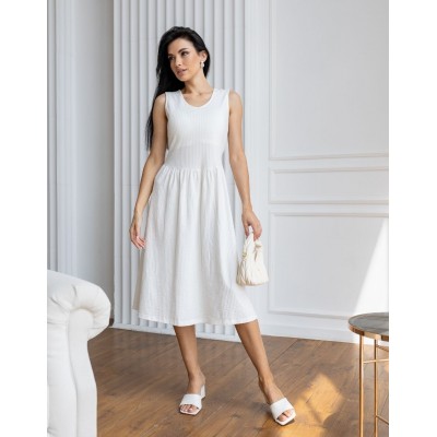 Белий сарафан из хлопка 111685 Белий сарафан из хлопка 111685