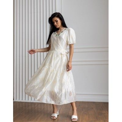 Платье на запах с вышивкой 111690 Платье на запах с вышивкой 111690