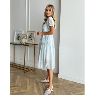 Платье с органзы голубое 111743 Платье с органзы голубое 111743