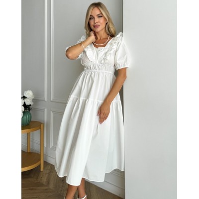 Белое платье из хлопка 111754 Белое платье из хлопка 111754