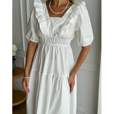 Белое платье из хлопка 111754 Белое платье из хлопка 111754