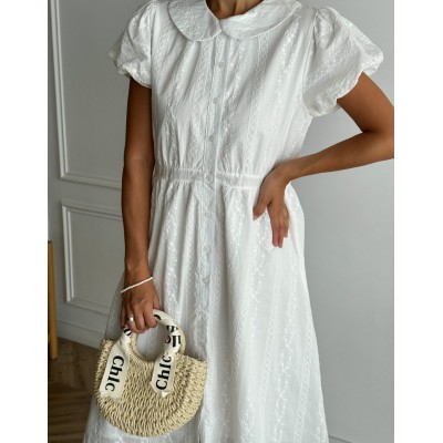 Платье с прошви с воротником 111756 Платье с прошви с воротником 111756