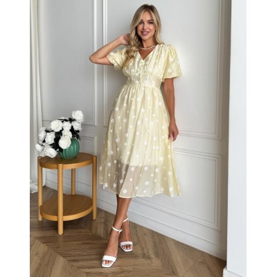 Желтое платье с органзи 111757 Желтое платье с органзи 111757