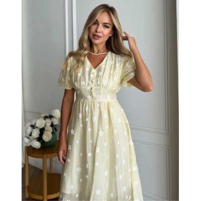 Желтое платье с органзи 111757 Желтое платье с органзи 111757