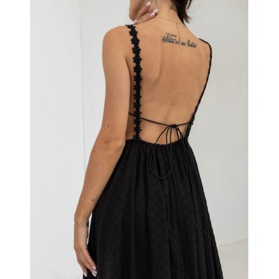 Сарафан з відкритою спиною чорний 111706 Сарафан з відкритою спиною чорний 111706