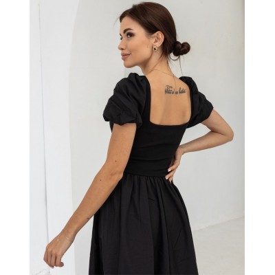 Чорний комбінезон з розрізом 111702 Чорний комбінезон з розрізом 111702