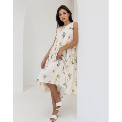 Цветочний сарафан с кружевом 111713 Цветочний сарафан с кружевом 111713