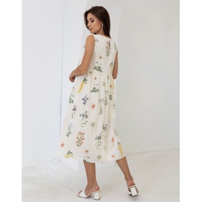 Цветочний сарафан с кружевом 111713 Цветочний сарафан с кружевом 111713
