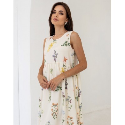 Цветочний сарафан с кружевом 111713 Цветочний сарафан с кружевом 111713
