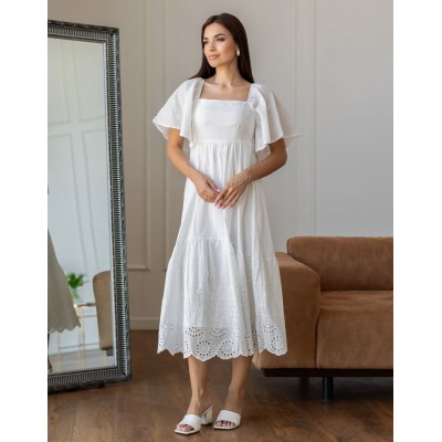 Белое платье из хлопка 111734 Белое платье из хлопка 111734