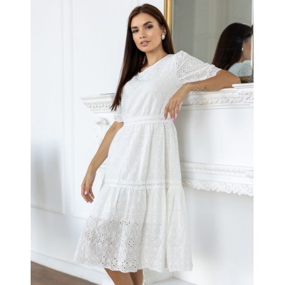 Белое платье из прошвы 111736 Белое платье из прошвы 111736