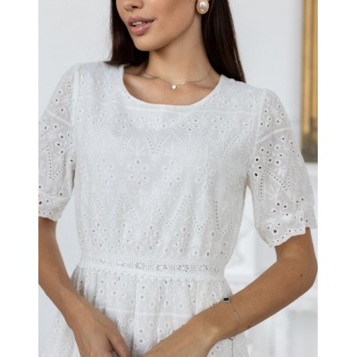 Белое платье из прошвы 111736 Белое платье из прошвы 111736