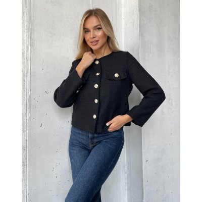 Твідовий жакет чорний 111786 Твідовий жакет чорний 111786