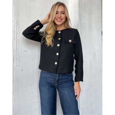 Твідовий жакет чорний 111786 Твідовий жакет чорний 111786
