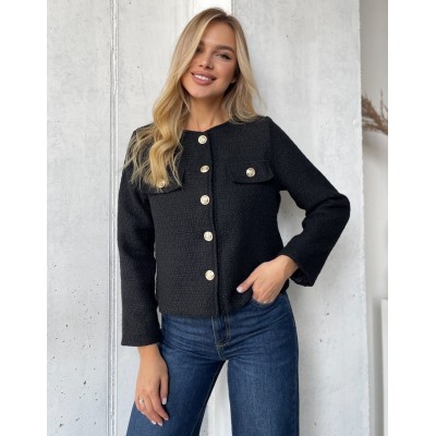 Твідовий жакет чорний 111786 Твідовий жакет чорний 111786
