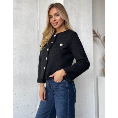 Твідовий жакет чорний 111786 Твідовий жакет чорний 111786