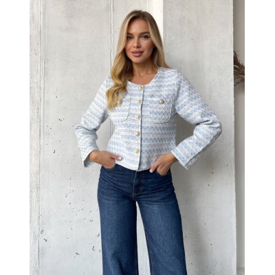 Твідовий жакет блакитний 111784 Твідовий жакет блакитний 111784