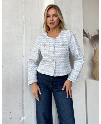 Твидовий жакет голубой 111784