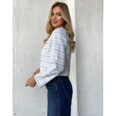 Твідовий жакет блакитний 111784 Твідовий жакет блакитний 111784