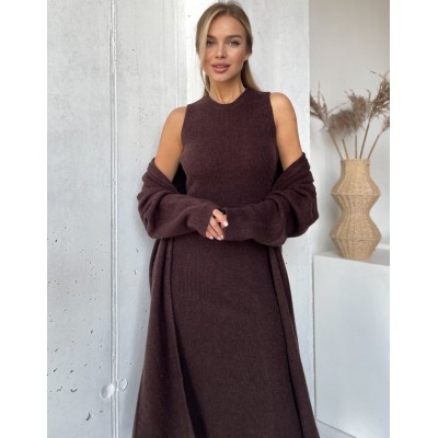 Шоколадний костюм з сарафаном 111782 Шоколадний костюм з сарафаном 111782