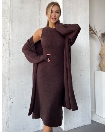 Шоколадний костюм с сарафаном 111782