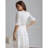 Белое платье миди с кружевом 111715 Белое платье миди с кружевом 111715