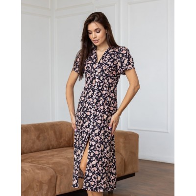 Цветочное платье на пуговицах 111719 Цветочное платье на пуговицах 111719