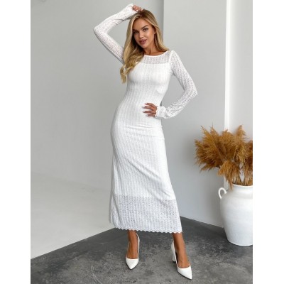 Силуетна трикотажна сукня біла 111765 Силуетна трикотажна сукня біла 111765